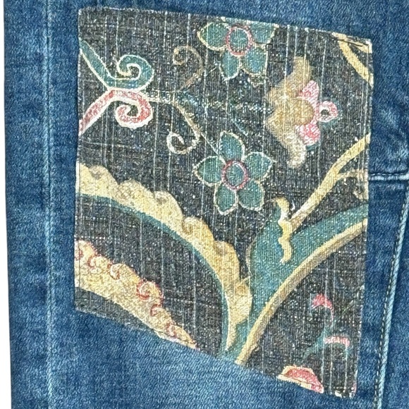Anthropologie Pilcro Slim Boyfriend Boho Patch Jeans Size 28 (6) Mid Rise - Picture 9 of 16